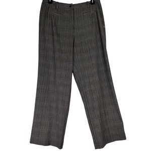 Dressbarn Woman‎ Plaid Straight Leg Pants 16W Brown Polyester Rayon Spandex